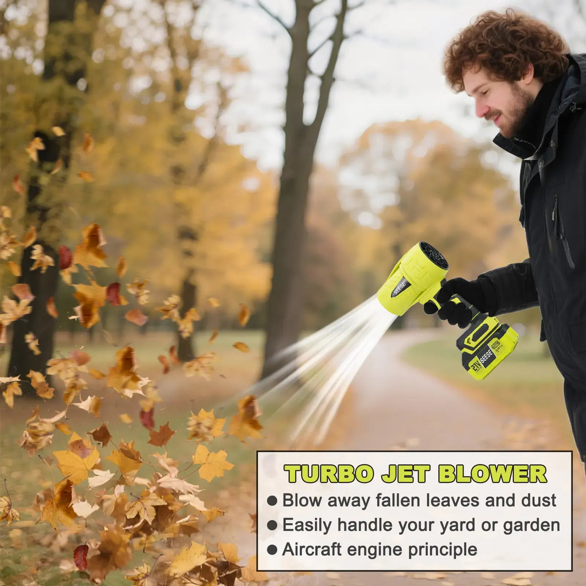 Cordless Turbo Jet Blower for Leaf Clearing & Car Drying