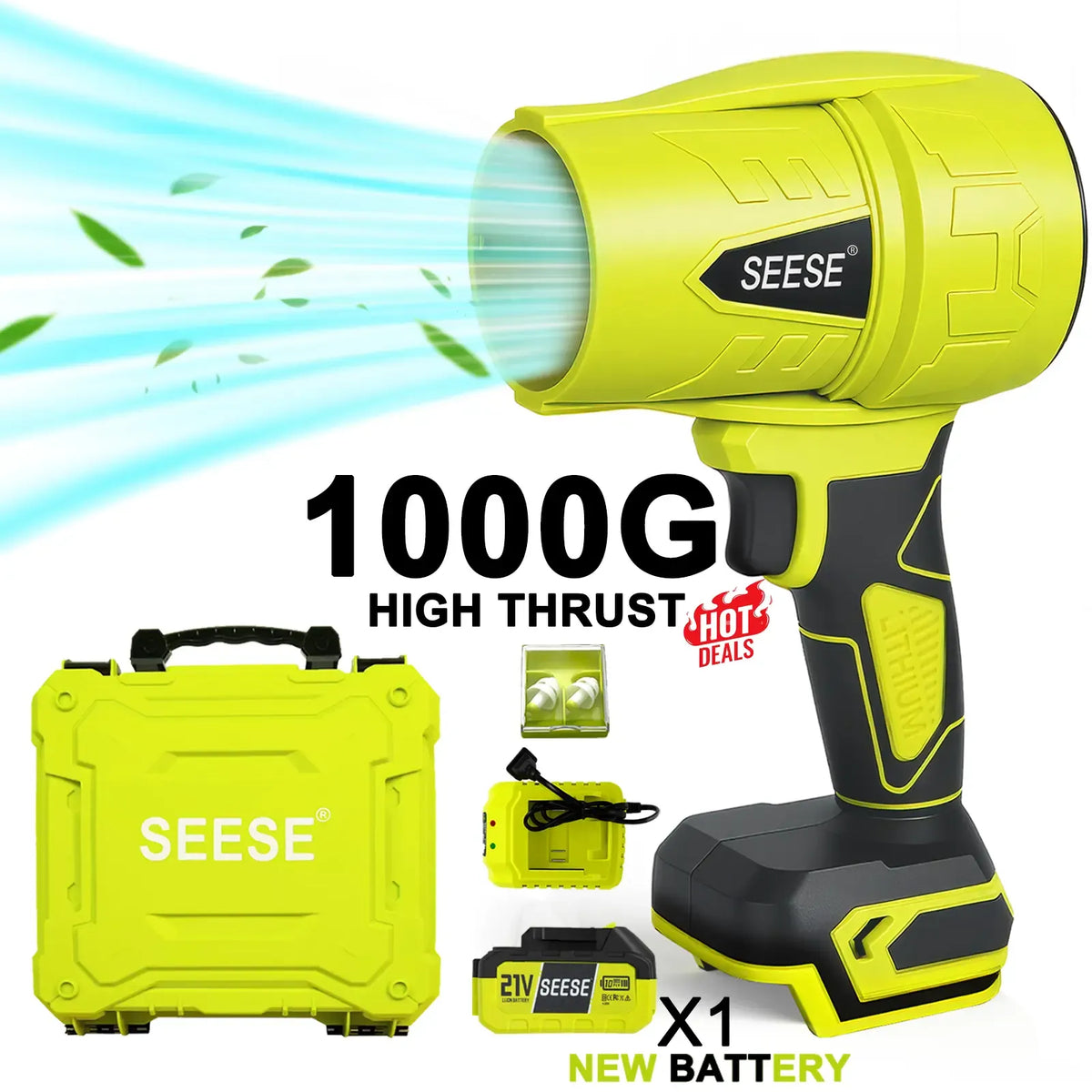 Cordless Turbo Jet Blower for Leaf Clearing & Car Drying