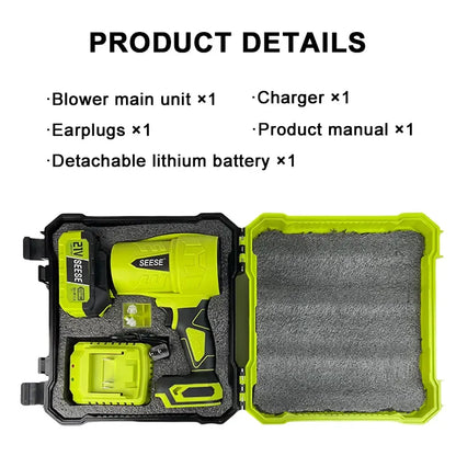 Cordless Turbo Jet Blower for Leaf Clearing & Car Drying