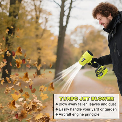 Cordless Turbo Jet Blower for Leaf Clearing & Car Drying