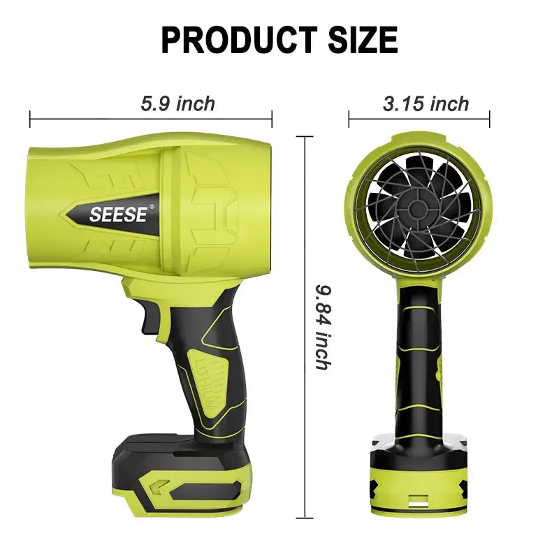 Cordless Turbo Jet Blower for Leaf Clearing & Car Drying