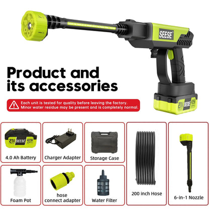 Portable Cordless Pressure Washer with Single‑Port Charging Base, Handheld Bottle‑Style Washer for Car Washing, Household Cleaning & Garden Irrigation