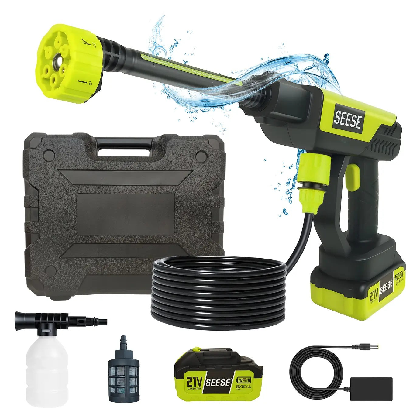 Portable Cordless Pressure Washer with Single‑Port Charging Base, Handheld Bottle‑Style Washer for Car Washing, Household Cleaning & Garden Irrigation