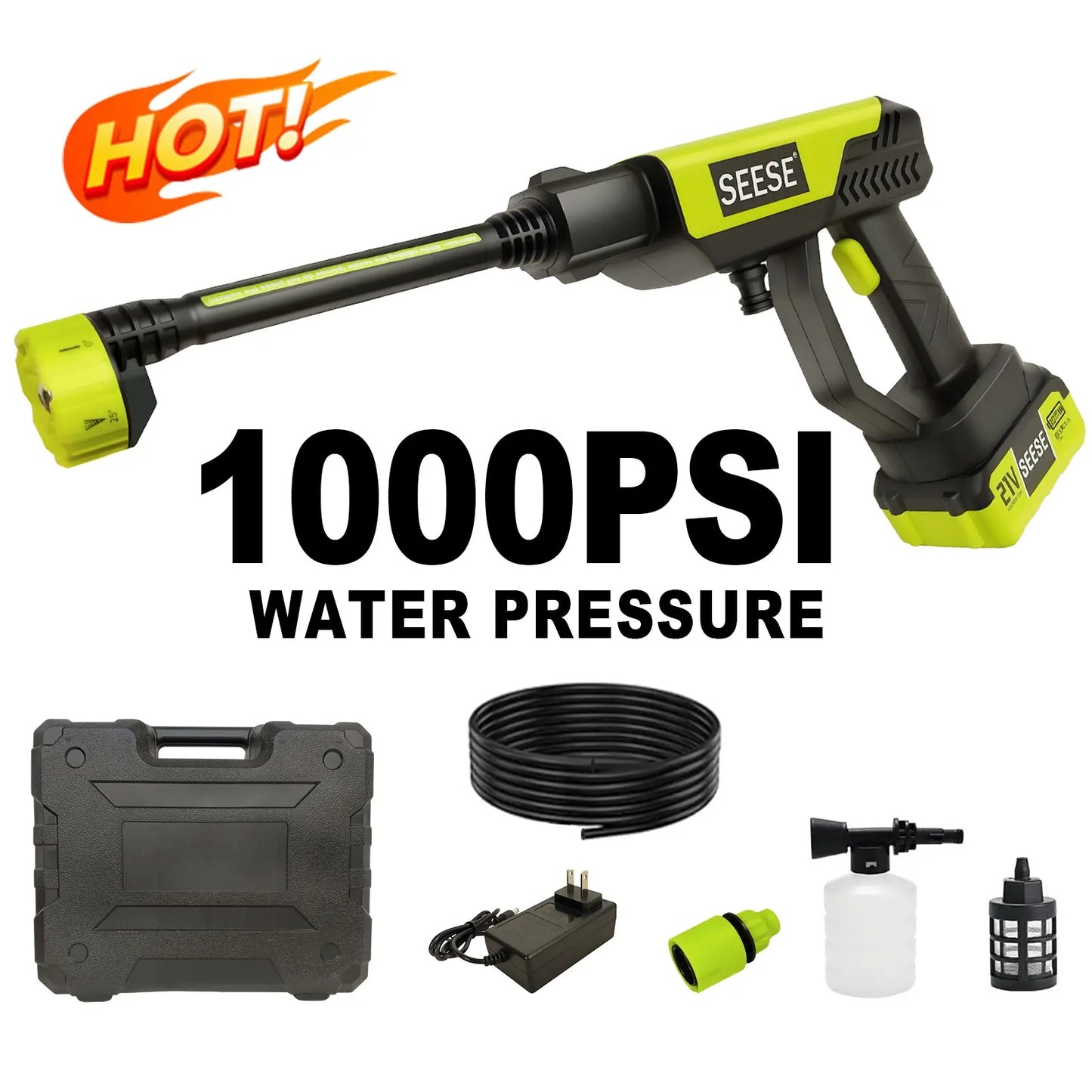 Portable Cordless Pressure Washer with Single‑Port Charging Base, Handheld Bottle‑Style Washer for Car Washing, Household Cleaning & Garden Irrigation
