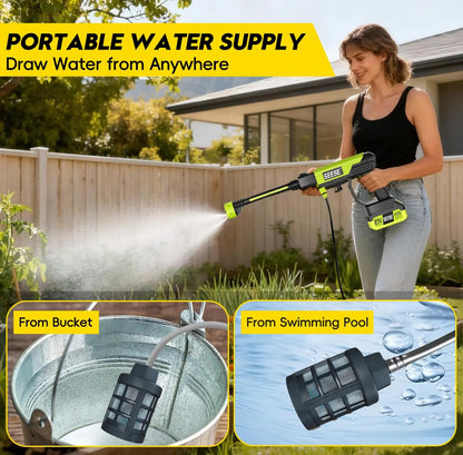 Portable Cordless Pressure Washer with Single‑Port Charging Base, Handheld Bottle‑Style Washer for Car Washing, Household Cleaning & Garden Irrigation